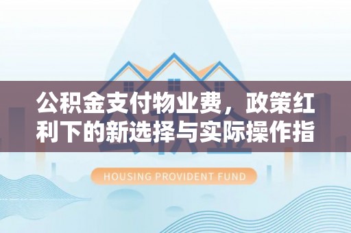 代缴公积金支付物业费，政策红利下的新选择与实际操作指南