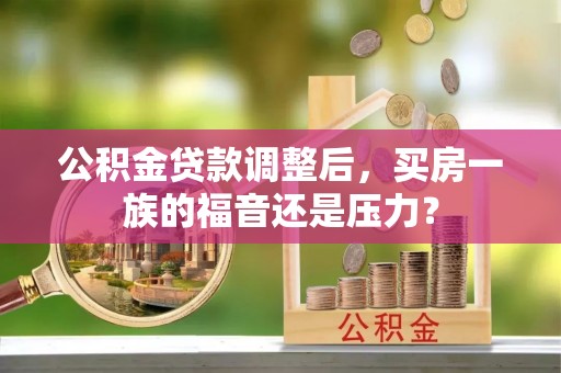 代缴公积金贷款调整后，买房一族的福音还是压力？